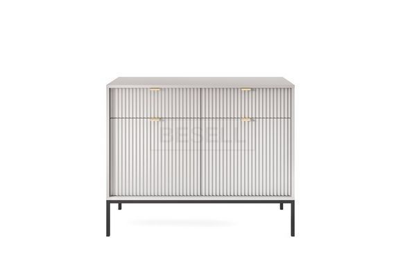 Комод Perfect Home Новая/Nova 2-дверный с 2 ​​ящиками и черными ножками KSZ104 Серый реальная фотография