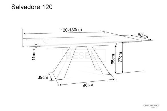 Стол Раскладной SALVADORE 120(180)x80 Signal Черный Мат реальная фотография