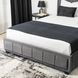 Кровать двуспальная бархатная MEBEL ELITE CARLOS Velvet 140x200 см Серый