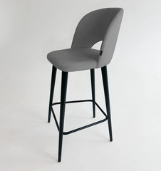 Полубарный стул МАРК Besell Серый Металл/Дерево реальная фотография