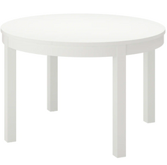 Стіл Обідній Розкладний BJURSTA IKEA 115/166х115/166 Білий жива фотографія