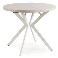 Стіл розкладний LUGO Mebel Elite 90(190)х90 кашемір/білий жива фотографія