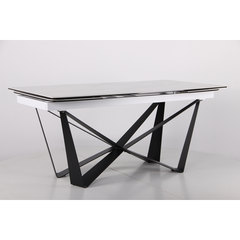 Стіл розкладний Vincent black AMF 160(240)X90 сeramics Tatuario bianco жива фотографія