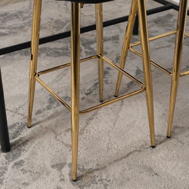 Барний стілець оксамитовий MEBEL ELITE ARIEL Velvet Чорний / Золотий жива фотографія