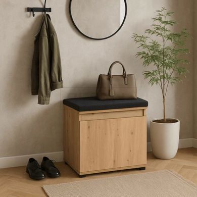 Тумба для взуття VENORA  Mebel Elite 60  Дуб артизан/Графіт жива фотографія