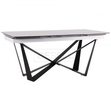 Стол раскладной Vincent black AMF 160(240)X90 сeramics Tatuario bianco реальная фотография