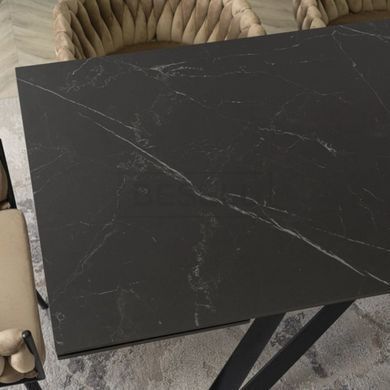 Стіл розкладний MEBEL ELITE MAXIME 160-240х91 см, Чорний мармур жива фотографія