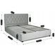 Кровать двуспальная бархатная MEBEL ELITE CROS Velvet 160x200 см Серый