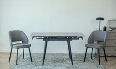 Стол раскладной CONNOR Bjorn 120(180)x75  Bora Grey Glossy реальная фотография