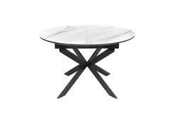Стол Обеденный ATLAS CERAMIC Snow White Matt Bjorn 105(138)х105 Белый Эффект Мрамора реальная фотография