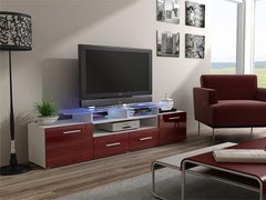 ТВ Тумба EVORA WHITE RTV Cama 194 Белый Мат / Бордо Глянец