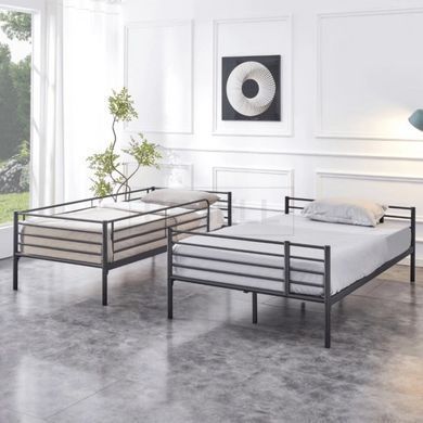 Молодіжне двоярусне ліжко  2в1 TRES Mebel Elite 90x200  Black  жива фотографія