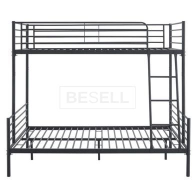 Молодіжне двоярусне ліжко  2в1 TRES Mebel Elite 90x200  Black  жива фотографія