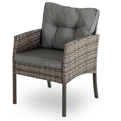 Набір садових меблів MEBEL ELITE ATLANTA (Диван+2 крісла+2 пуфа+стіл) Сірий / техноротанг