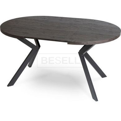 Стіл розкладний круглий MEBEL ELITE LUGO, 90-190х90 см, Чорний жива фотографія