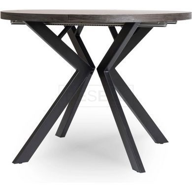 Стіл розкладний круглий MEBEL ELITE LUGO, 90-190х90 см, Чорний жива фотографія