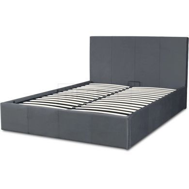 Кровать двуспальная бархатная MEBEL ELITE MELIA Velvet 140x200 Темно Серый реальная фотография