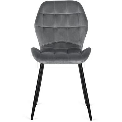 Стілець оксамитовий MEBEL ELITE LUCKY Velvet, Сірий / Чорний жива фотографія
