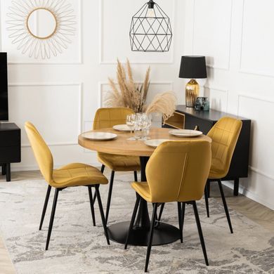 Стілець оксамитовий MEBEL ELITE IRYS Velvet Гірчичний жива фотографія