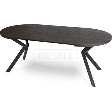 Стіл розкладний круглий MEBEL ELITE LUGO, 90-190х90 см, Чорний жива фотографія