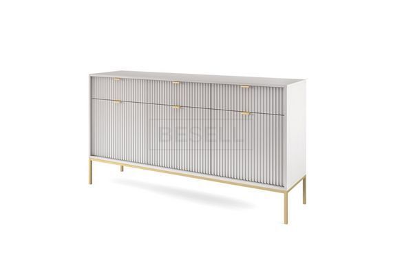 Комод Perfect Home Новая/Nova 3-дверный с 3 ящиками и золотыми ножками KSZ154 Серый реальная фотография