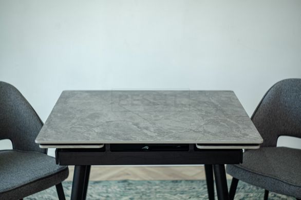 Стол раскладной CONNOR Bjorn 120(180)x75  Bora Grey Glossy реальная фотография