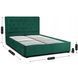 Кровать двуспальная бархатная MEBEL ELITE CROS Velvet 140x200 см Зеленый