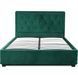 Кровать двуспальная бархатная MEBEL ELITE CROS Velvet 140x200 см Зеленый
