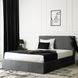Кровать двуспальная бархатная MEBEL ELITE MELIA Velvet 140x200 Темно Серый