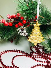 Новогоднее украшение на елку  «Елка золотая » OLENS реальная фотография