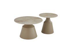 Комплект Журнальних Столиків HAGEN  Bjorn  70x70 Shks Beige Glossy + Sahara жива фотографія