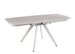 Стол Обеденный TULON CERAMIC White Travertin Matt Bjorn 120(180)х80 бежевый реальная фотография