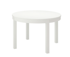 Стол Обеденный Раскладной BJURSTA IKEA 115/166 cм Белый реальная фотография