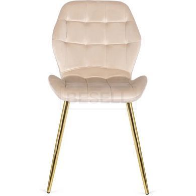 Стул бархатный MEBEL ELITE LUCKY Velvet Бежевый / Золотой реальная фотография