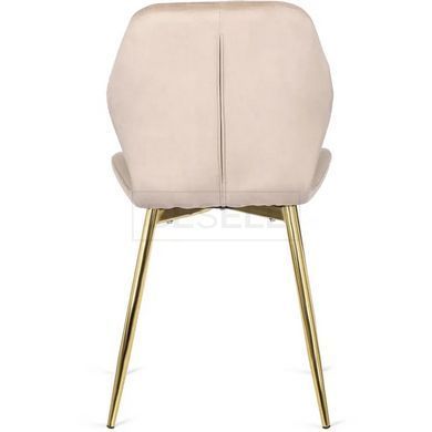 Стул бархатный MEBEL ELITE LUCKY Velvet Бежевый / Золотой реальная фотография