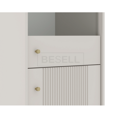 Витрина застеклена Soft MEBEL ELITE крем реальная фотография