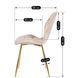 Стул бархатный MEBEL ELITE LUCKY Velvet Бежевый / Золотой