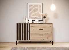 Комод Perfect Home Талли / Tally 1-дверный с 3 ящиками 1D3S/138 Дуб артизан/антрацит реальная фотография