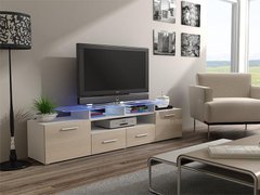 ТВ Тумба EVORA WHITE RTV Cama 194 Белый Мат / Крем Глянец реальная фотография