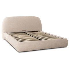 Ліжко з контейнером ROSSO Mebel Elite 160x200 Beige Boucle  жива фотографія