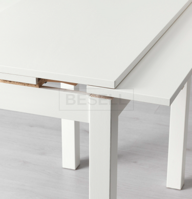 Стіл Обідній Розкладний BJURSTA IKEA 50/70/90x90 Білий жива фотографія