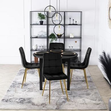 Стул YORK Velvet Mebel Elite Черный / Золотой реальная фотография