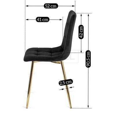 Стул YORK Velvet Mebel Elite Черный / Золотой реальная фотография