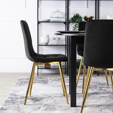 Стул YORK Velvet Mebel Elite Черный / Золотой реальная фотография