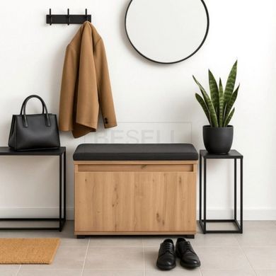 Тумба для взуття PRATO Mebel Elite 80 Дуб Артизан/Графіт жива фотографія