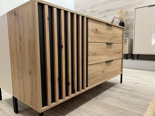 Комод Perfect Home Талли / Tally 1-дверный с 3 ящиками 1D3S/138 Дуб артизан/антрацит реальная фотография