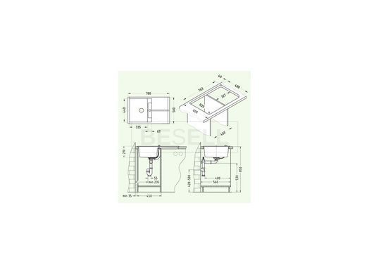 Кухонна мийка LUX 10 А56  Alveus 78x50x20 Теракотовий
