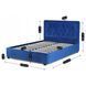 Кровать двуспальная бархатная MEBEL ELITE CROS Velvet 160x200 см Синий