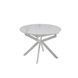 Стол Обеденный ATLAS CERAMIC Snow white Matt  (White leg) Bjorn 105(138)х105 Белый Эффект Мрамора реальная фотография