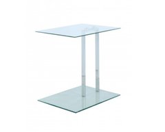 Журнальний стіл Quadro Arhome 45,7x35,5 Прозорий/Срібний жива фотографія